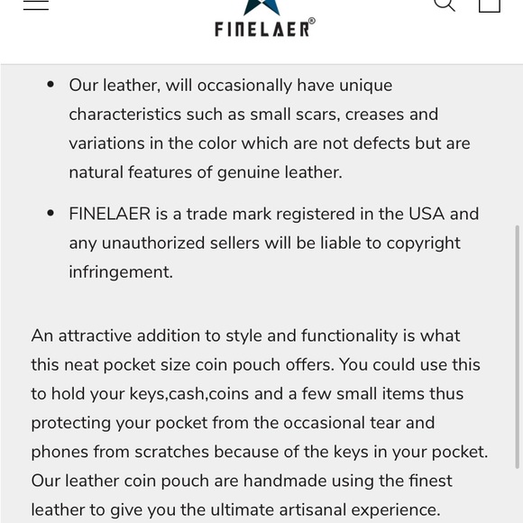 Finelaer Leather Zip Coin Pouch Keychain Wallet - Picture 9 of 11